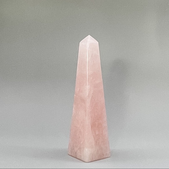 Rose Quartz Obelisk, Crystal Point - 6.2” H - Picture 2 of 8